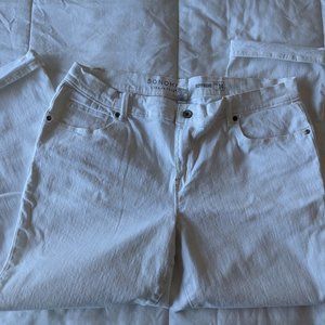 White Boyfriend Jeans w/ Cuff - Women's 14